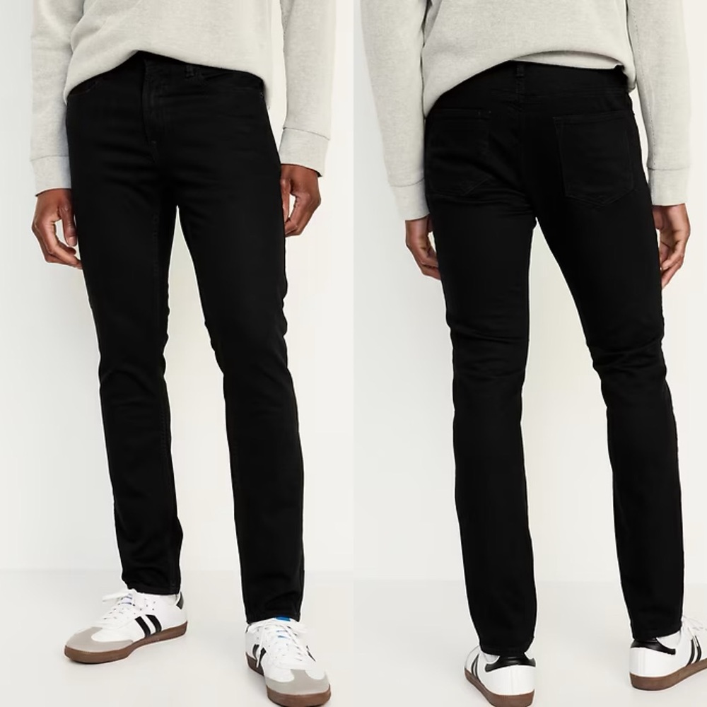 Old Navy Men’s NEW Black Skinny Built-In Flex Jeans 46x32